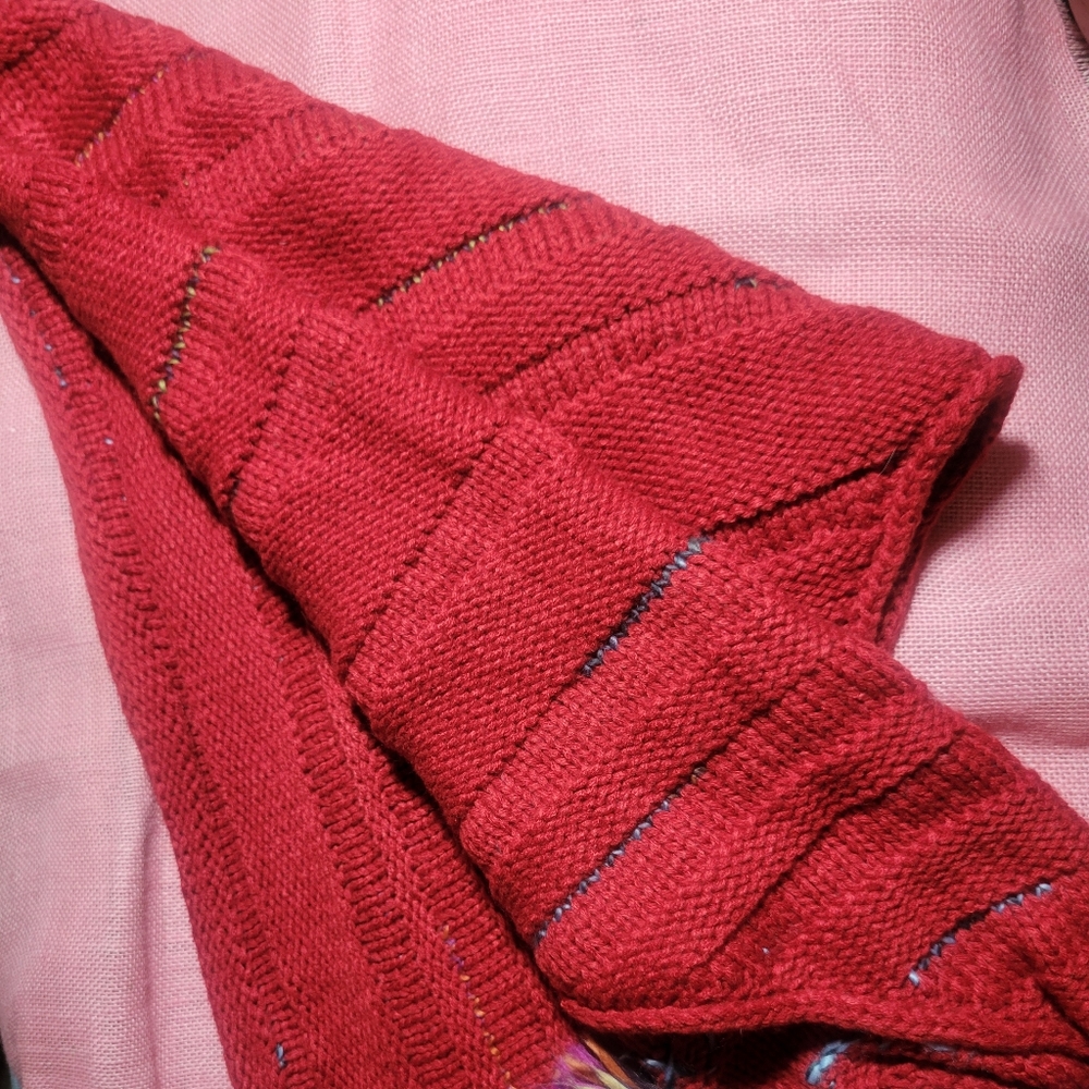 NWT Dillards Soft Shaw Scarf Red & Rainbow 🌈 colors